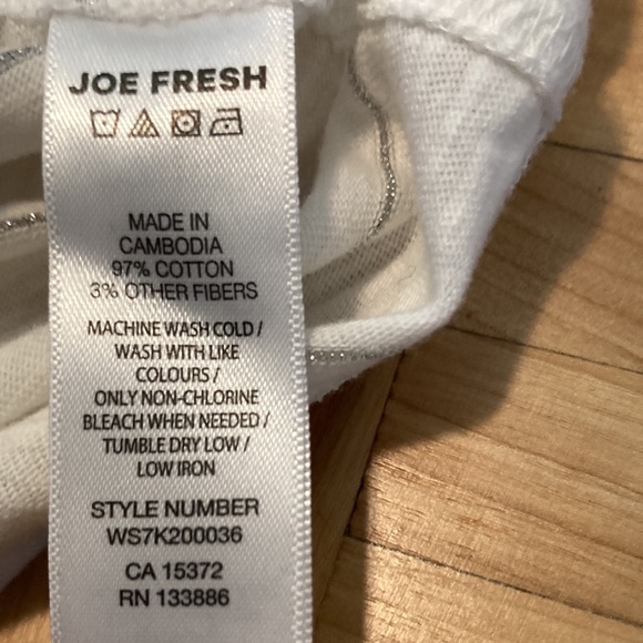 Joe Fresh tshirt and tank white silver stripe racerback - Picture 3 of 8